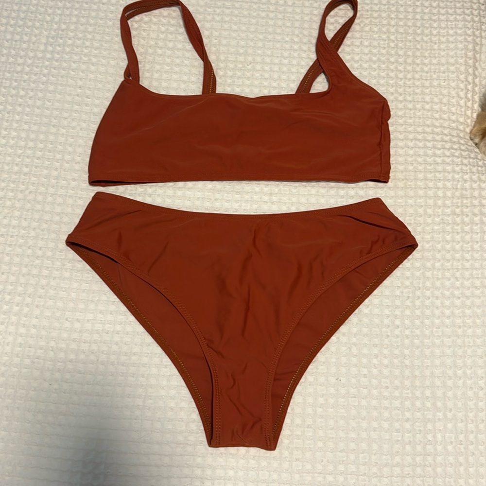 Burnt orange high waisted bikini